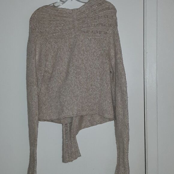 B.K.E. Knit Semi-Wrap Sweater Khaki Cardigan Size Large - Picture 7 of 8